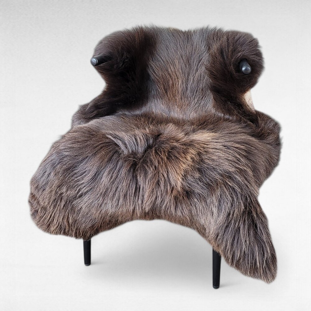 Genuine Icelandic Sheepskin Rug Coarse Feel Brown 50" x 36"